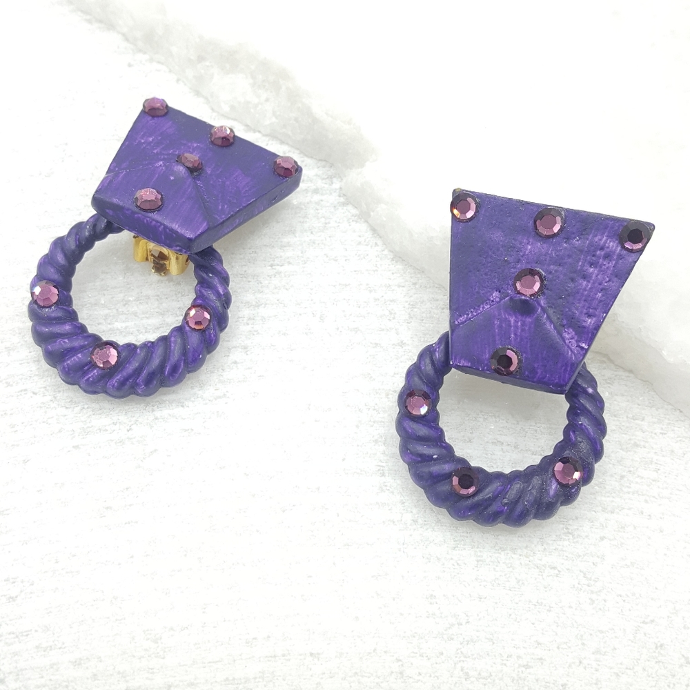 Host Pickjeff Lieb Purple Interchangeable Earrings - image 4